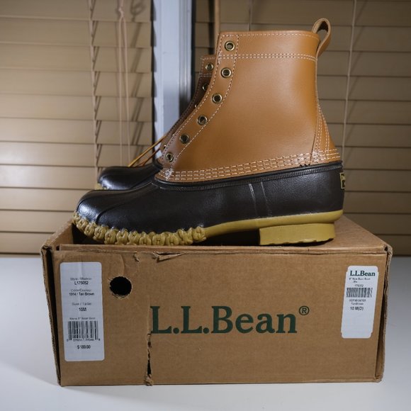 LL Bean Men's Bean Boots 8 inch/8" Leather Tan/Brown Size 10 M(D) L175052 - Picture 2 of 13
